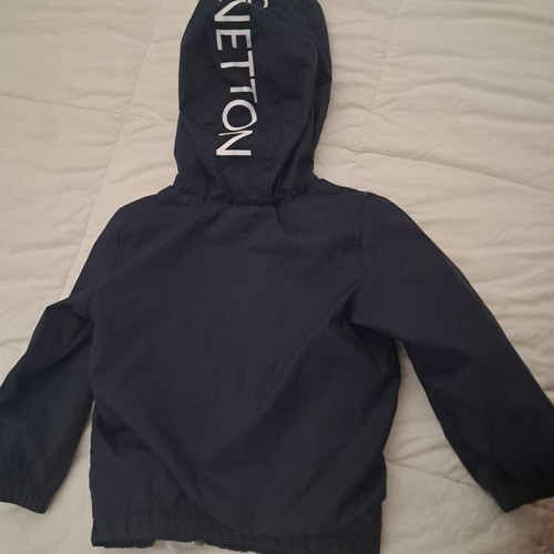 Benetton windbreaker jacket like new, blue, 1-2 years
