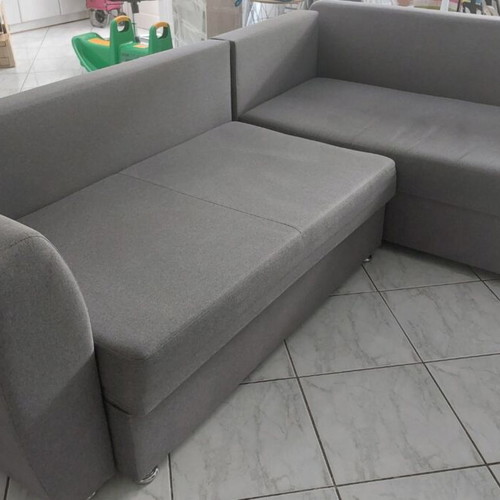 Modello corner sofa with cushions, grey, semi-waterproof fabric