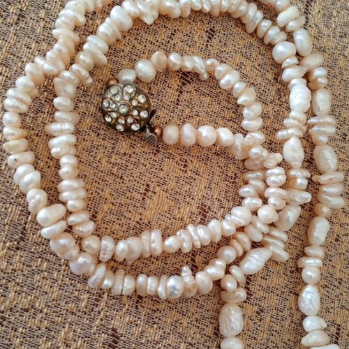 Necklace from natural raw pearl like new