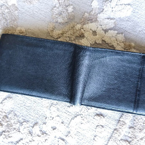Leather wallet used, black