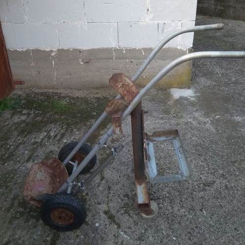 Bottle transport cart used with holder for welding and electrodes