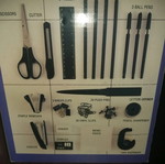 School desk supplies new, rotating set