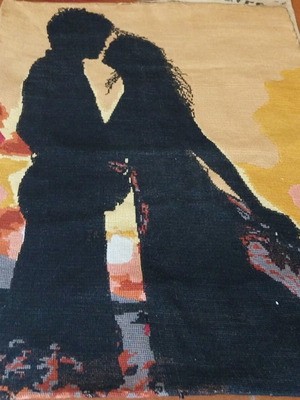 Vintage Love χειροποίητος κεντημένος πίνακας σαν καινούργιος, 50x64