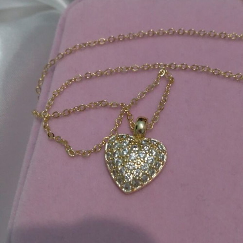 Heart necklace stainless steel gold plated new in gift box
