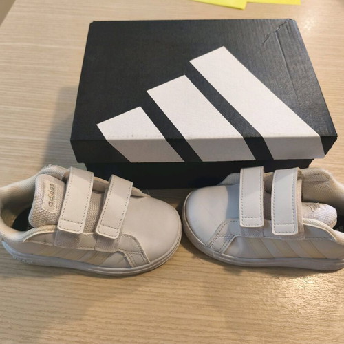 Adidas girls' athletic shoes like new, size 24, white pink