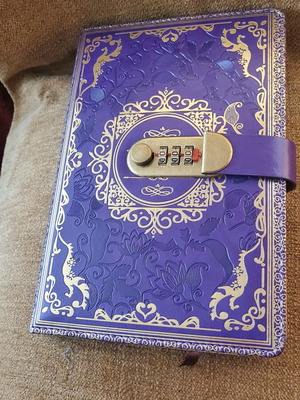 Purple A5 Notebook with Combination Lock and Gold Embossed Cover