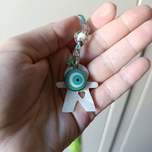 Handmade lucky charm for newborn baby new in green shades