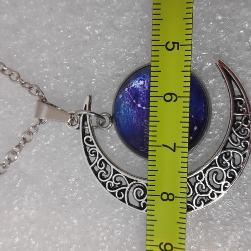 Scorpio Zodiac Pendant with Crescent Moon, like new