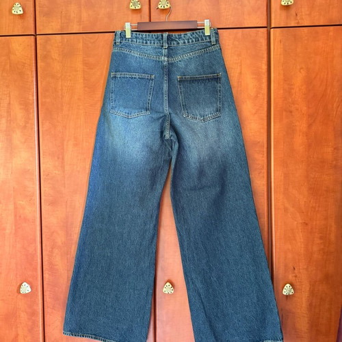 Bella x About You dark blue wide leg jeans