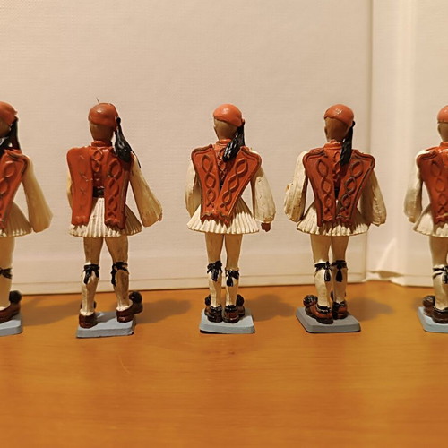 Athina Evzones figures used, set of 5 from 1970s and 1980s