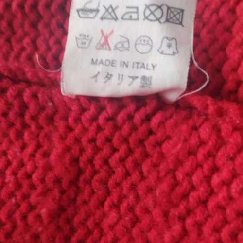 Blouse used red, warm, merino wool, size M