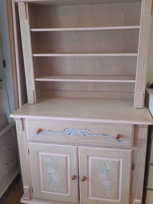 Solid wood children's set Kitten pink used with bookcase, bed and nightstand