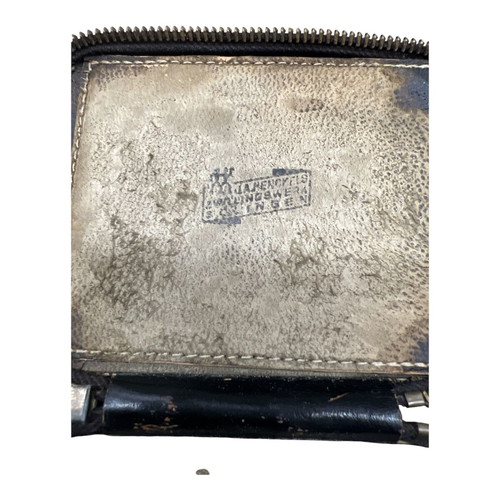 Vintage shaving set with zipper pouch used