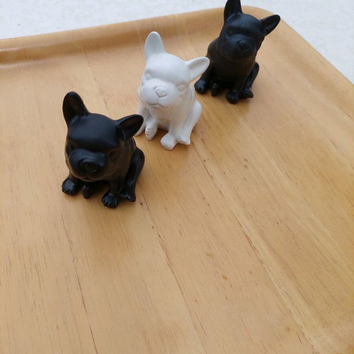 Table decorative porcelain dog figurines handmade new, set of 3