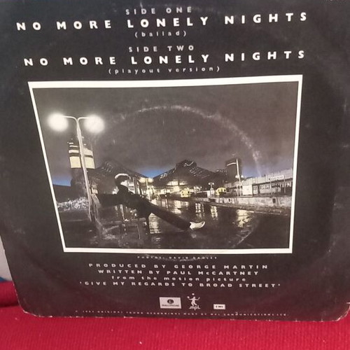 Paul McCartney No More Lonely Nights 45 RPM record used, pop