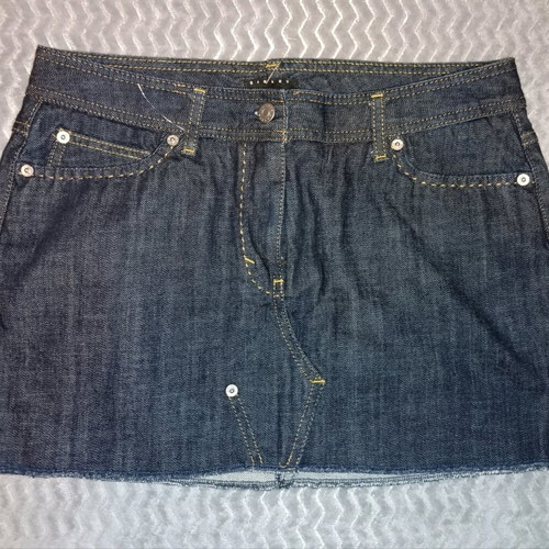 Sisley mini jeans skirt like new, size Large, blue
