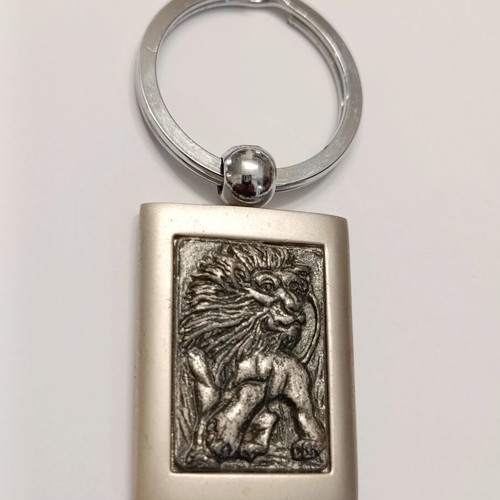 Steel lion keychain unused