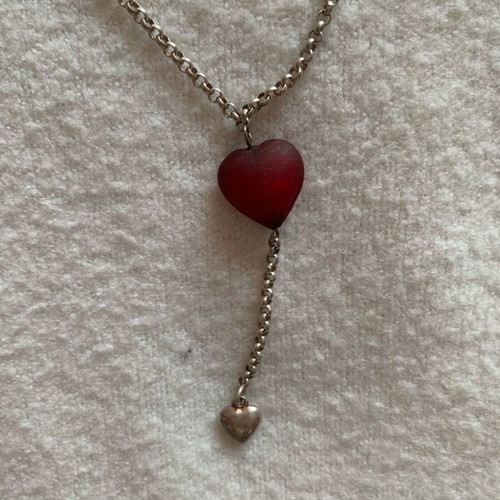 Necklace with heart used, made of 925 silver