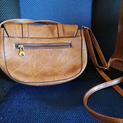 Leather women's shoulder bag used, light brown