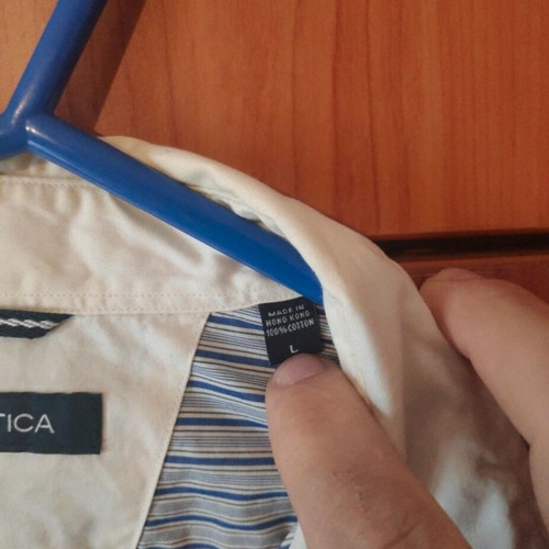 Nautica men's shirt size L like new, white and blue