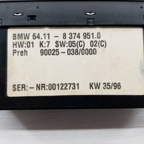 BMW E39 1998 climate control module pre-facelift