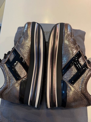 Hogan H473 Platform leather like new, size 39, black-gold