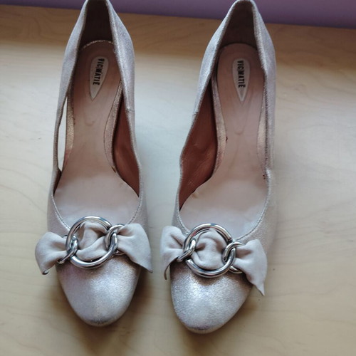 Vic Matie' shoes size 40 used, elegant high heels gold-beige
