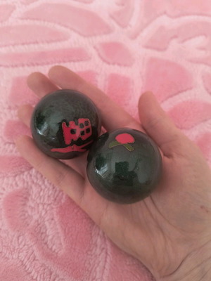 Vintage Baoding balls used for hand massage or therapy