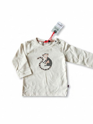 Babyface Ivory Monkey Long Sleeve Shirt, Size 62