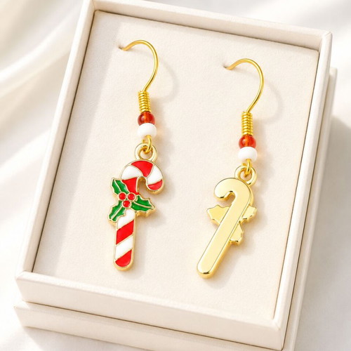 Handmade Holiday Candy Canes Earrings new, colorful