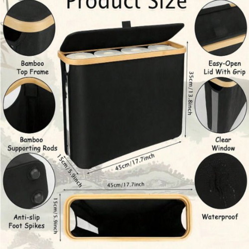 Foldable Toilet Paper Holder with Wooden Frame, Like New