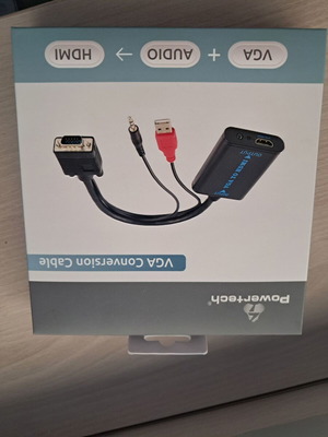 Adaptor Powertech VGA + Audio to HDMI καινούργιο