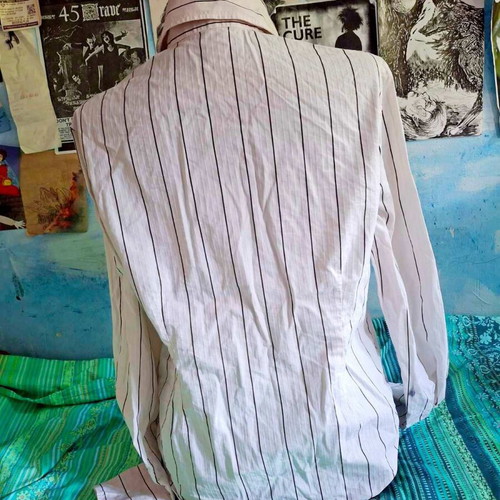 Azzaro luxury fitted striped shirt size 44 like new