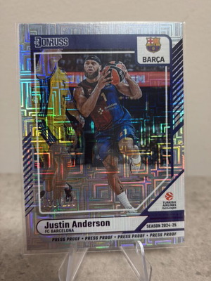 Justin Anderson Donruss Euroleague Basketball 2024-25 Purple Press Proof card new