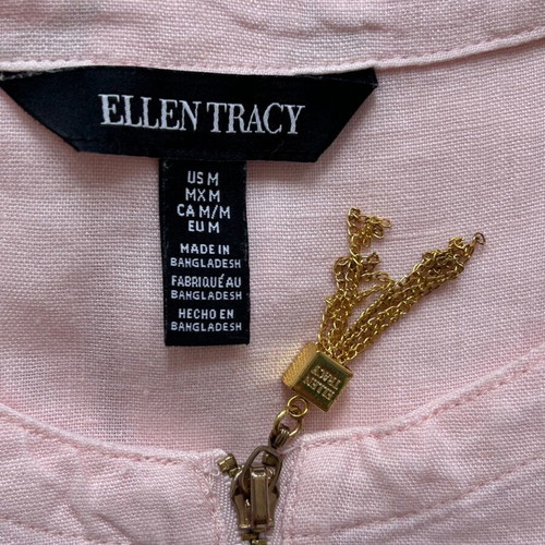 Ellen Tracy linen tunic in pale pink like new, size M