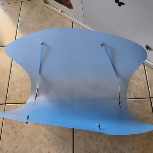Magazine holder new, plastic with metal bases, sky blue
