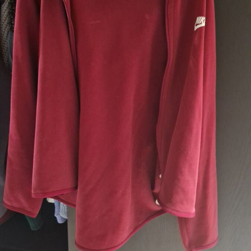 Nike jacket burgundy with hood like new, size L