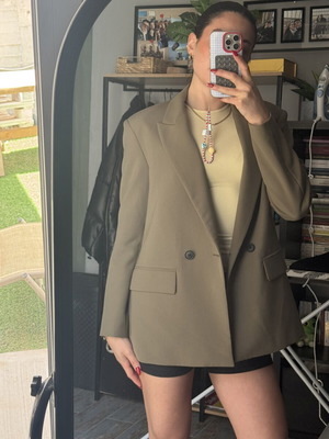 Zara oversized σακάκι σαν καινούργιο, μπεζ και καφέ, XS-S