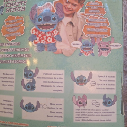 Stitch talking plush like new with original box