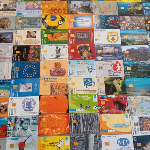 Phone cards used, pack of 200 Greek from 1999 to 2003