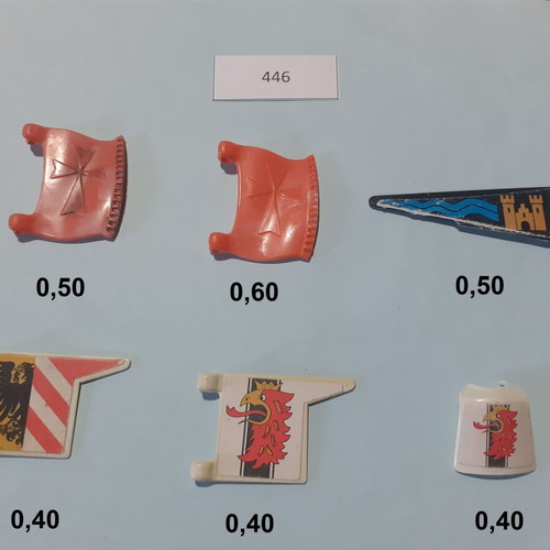 Playmobil flags and shield used, set 446