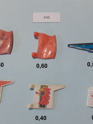 Playmobil flags and shield used, set 446