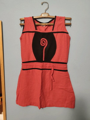 Red short dress like new, spring-summer, size S/M