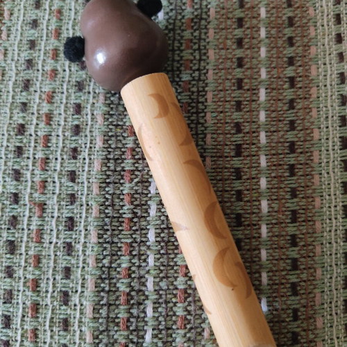 Bamboo whistle used with monkey head, natural eco materials