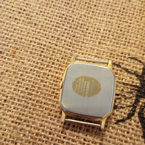 Orient watch octagonal used, no strap, black and yellow