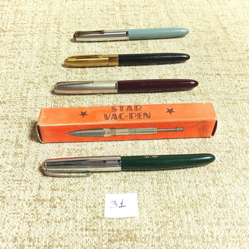 Star Vac-Pen Vintage Fountain Pen Set 50s New