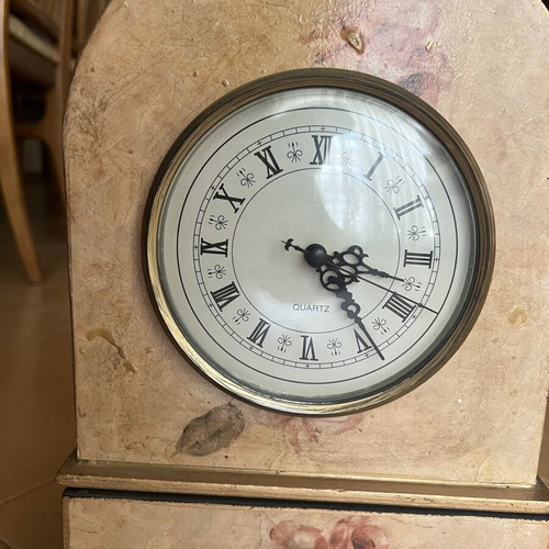 Table Clock Quartz Vintage Shabby Chic with Jewelry Drawer like new