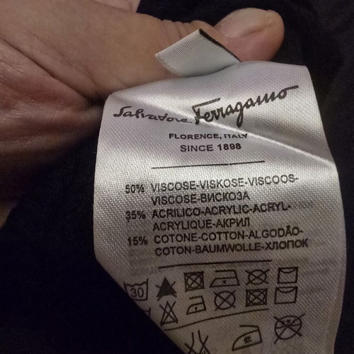 Salvatore Ferragamo men polo used, XXL, black