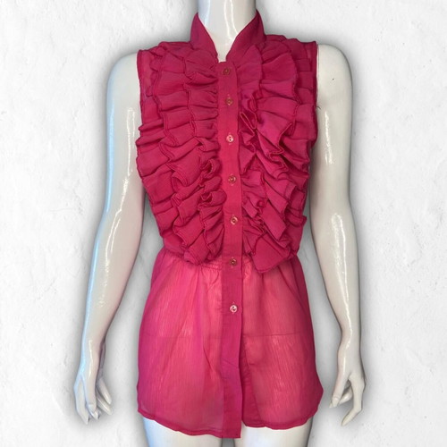 Pink Shirt with Ruffles new, size XS/S