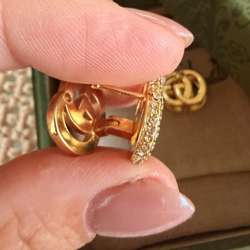 Gucci Double G gold tone earrings 2 in 1